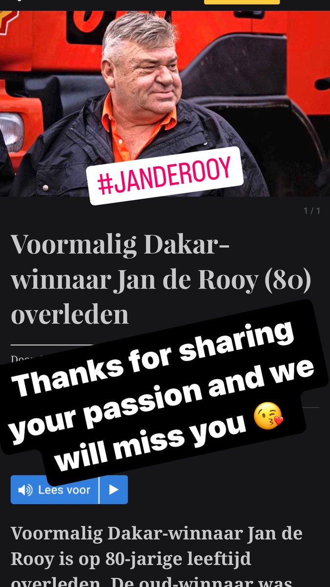 RIP #janderooy 
Thanks for sharing your passion 😘 #DakarRally 
#dakar2024 
#rally
