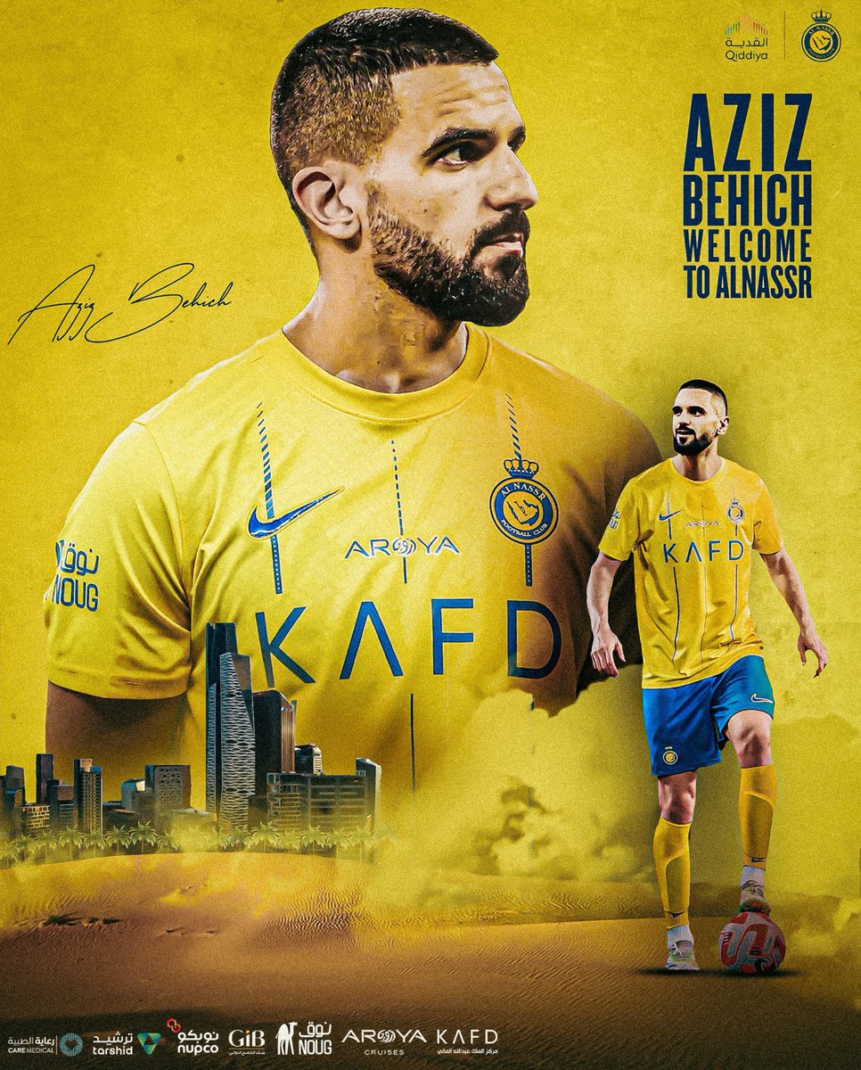 saudifootnews's tweet photo. ✅✅✅ 𝗢𝗙𝗙𝗜𝗖𝗜𝗔𝗟 : 𝗔𝗹-𝗡𝗮𝘀𝘀𝗿 can confirm the signing of Australian national team player 𝗔𝘇𝗶𝘇 𝗕𝗲𝗵𝗶𝗰𝗵 on a loan deal until the end of the season.🔵🟡 ✍️
#News #TransfertTalk #FootballTransfert #SaudiArabia #SaudiProLeague #SPL... https://t.co/qYyFmvCwuA