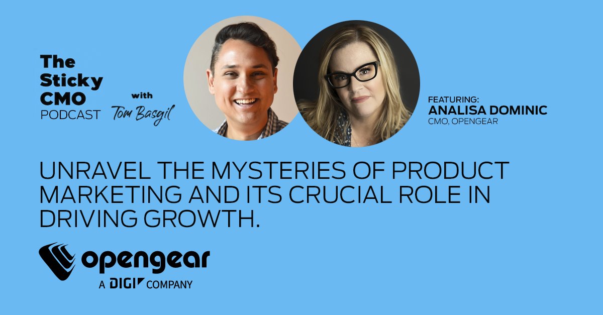 Opengear's tweet photo. Opengear's CMO, Analisa Dominic, joined @TomBasgil on The Sticky CMO podcast! Explore the world of product marketing and discover the essential role it plays in driving growth. B2B or B2C, the principles remain the same. Tune in now: https://t.co/XvRUA6rHD1
#Opengear #CMOChat https://t.co/dsVLzMvgvM