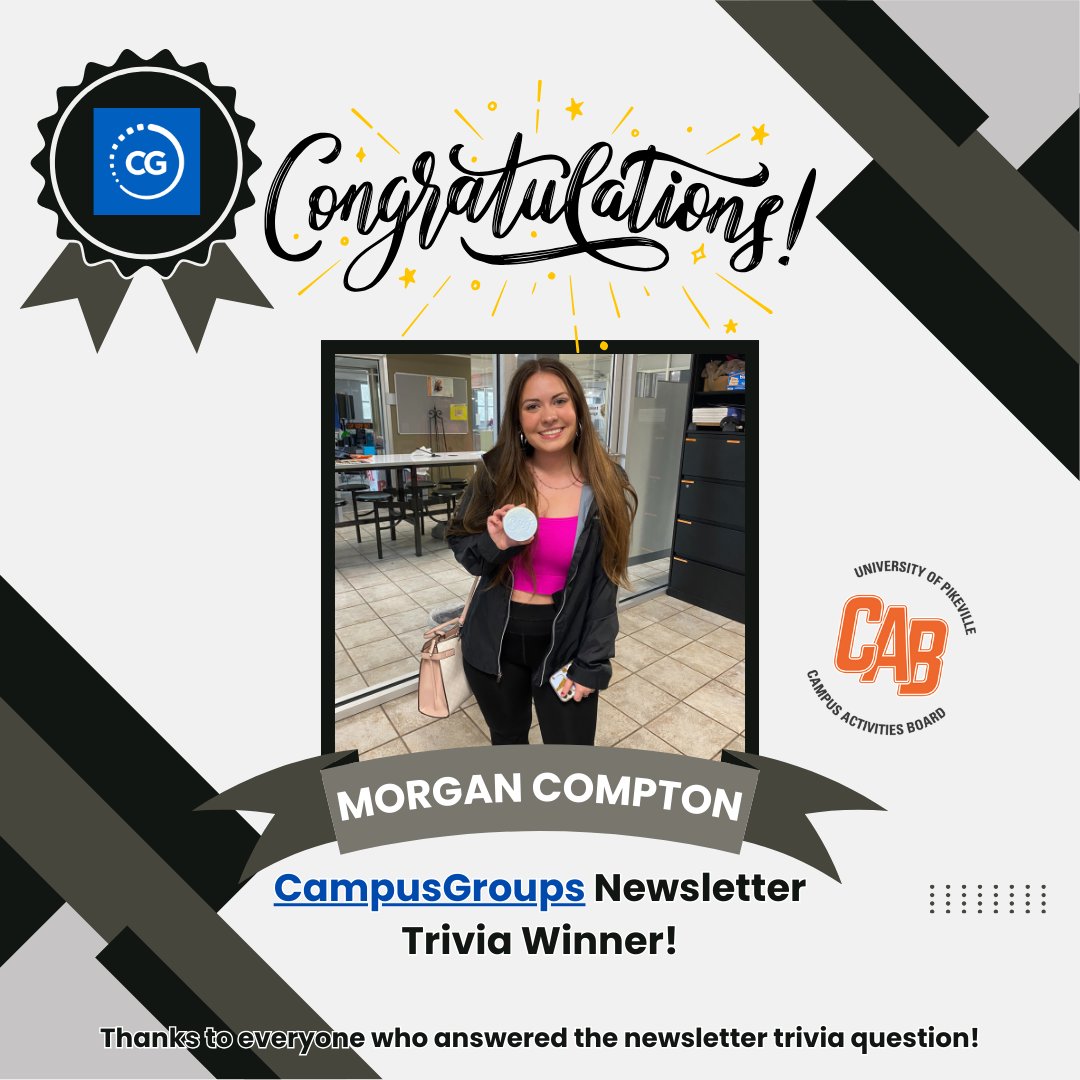 Last week's newsletter trivia winner just claimed her prize! Congrats to Morgan Compton.