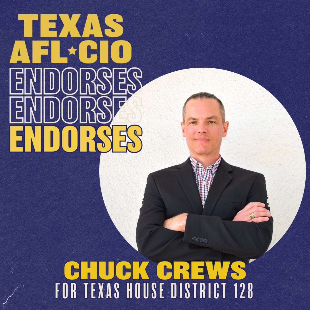 I’m honored to be endorsed by the @TexasAFLCIO COPE!

From steelworkers to screenwriters, plumbers to pipefitters, teachers to truck drivers, and all of the working people who keep our state running, I’m ready to fight for you!

#LaborVotes 
#TXUnionStrong 
#1u