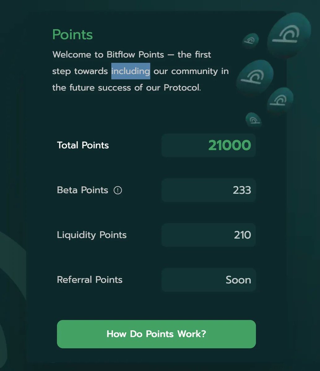 <a href="/bitflow/"></a>'s Points System is out! There are two "buckets" in which you can accumulate points!

🔸Liquidity Points = On Chain
🔸Community Points = Off Chain activity 

1/6🧵Here is how it works! 👇