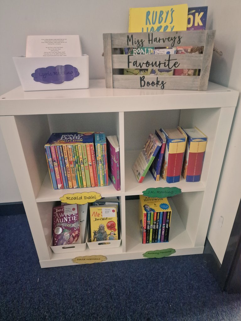 MissHarvey18's tweet photo. A little classroom library revamp today. I was feeling there was so many books that the pupils weren't able to access fully/it was slightly overwhelming. So I now have a box set aside that I can rotate every few weeks. #classlibrary #readingforpleasure #rfp #readingcommunity https://t.co/QUk34cU85F