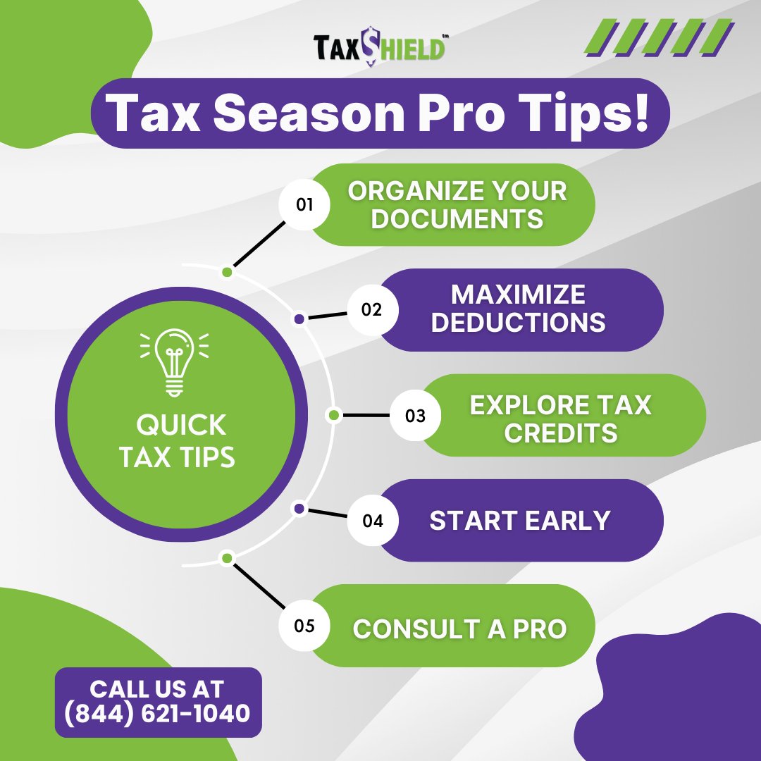 Taxshield_1040's tweet image. Filing your taxes doesn&apos;t have to be daunting. Here are some quick tips to ease the process and boost your returns. 💰🔍

Body: Quick tax tips to keep in mind:

Ready to conquer tax season? Drop us a message for any assistance or questions! 📬💼 #TaxTips #SmartFiling