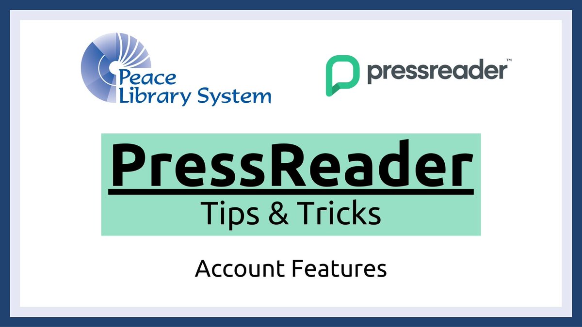 PeaceLibrarySys's tweet image. PressReader gives users access to over 7,000 eMagazine and eNewspaper publications in over 60 languages! Learn how to use some of PressReader’s account features below.
More tips & tricks can be found on Niche Academy my.nicheacademy.com/peacelibrary-s…