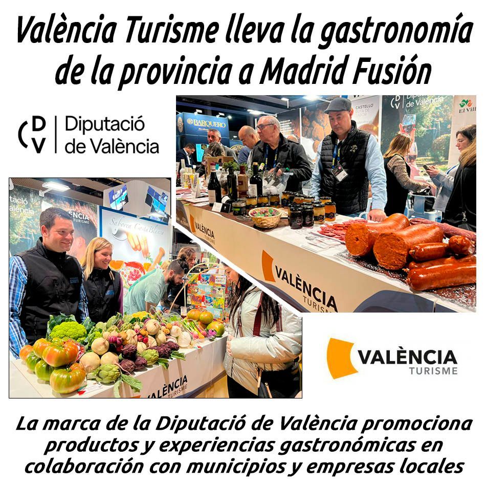 VALÈNCIA TURISME LLEVA LA GASTRONOMÍA DE LA PROVINCIA A MADRID FUSIÓN

hosteleriaenvalencia.com/noticias.asp?i…
@valenciaturisme @dipvalencia @madridfusion @IFEMA #ValenciaTurisme #MadridFusion #LExquisitMediterrani #DiputaciondeValencia #TurismoValencia #HosteleriaEnValencia #turismogastronomico