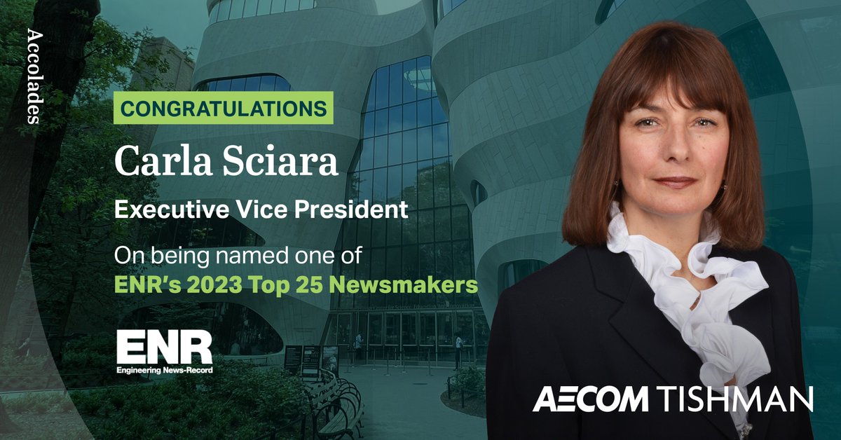 Huge congrats to Carla Sciara for   being named one of ENR's top 25 Newsmakers!  Well-deserved recognition! 👏Read Now:tinyurl.com/46frxpd4   #ENRNewsmaker #ConstructionExcellen