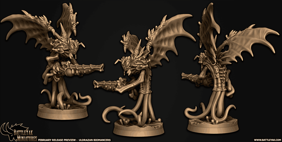 thebattleyak's tweet photo. Check out this sneak peek at the upcoming February Battle Pack, the Uldrazan Biomancers, eldritch aliens from the darkness between the stars!
https://t.co/20XxV7GOzS
#battleyakminiatures #3dprinting #tabletopgames #elderthing #lovecraft #cthulhu https://t.co/zKtFv5lkD8