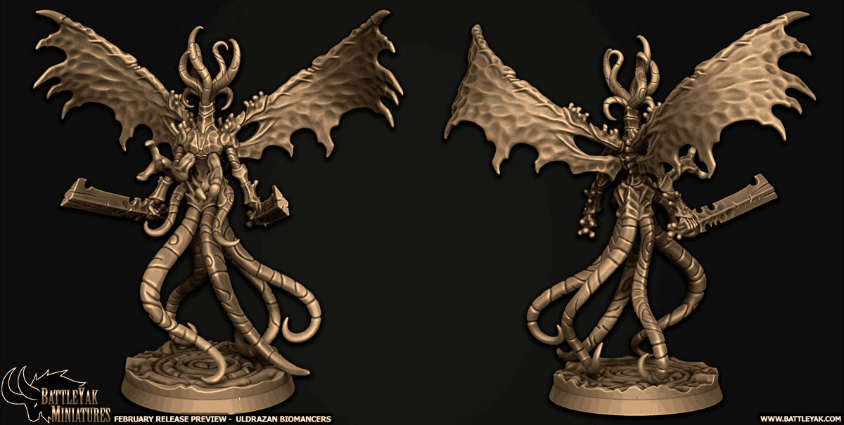 thebattleyak's tweet photo. Check out this sneak peek at the upcoming February Battle Pack, the Uldrazan Biomancers, eldritch aliens from the darkness between the stars!
https://t.co/20XxV7GOzS
#battleyakminiatures #3dprinting #tabletopgames #elderthing #lovecraft #cthulhu https://t.co/zKtFv5lkD8