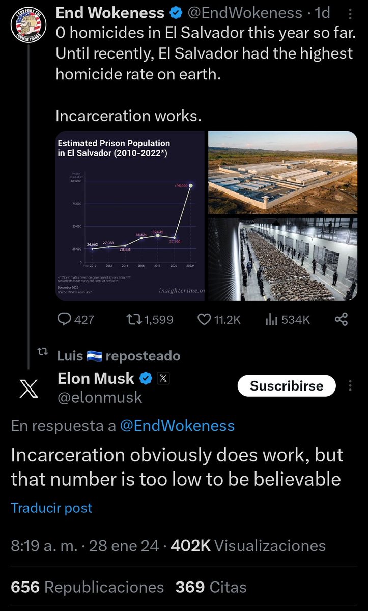 SvFactory's tweet photo. Espero que el cool ya haya bloqueado a Elon Musk por decir lo que piensa del pacto con las pandillas.....digo de la seguridad pública nacional y sus cero homicidios.
#Tregua2 #MS1318
#LaReelecciónEsInconstitucional https://t.co/pgrzOS2X9Q