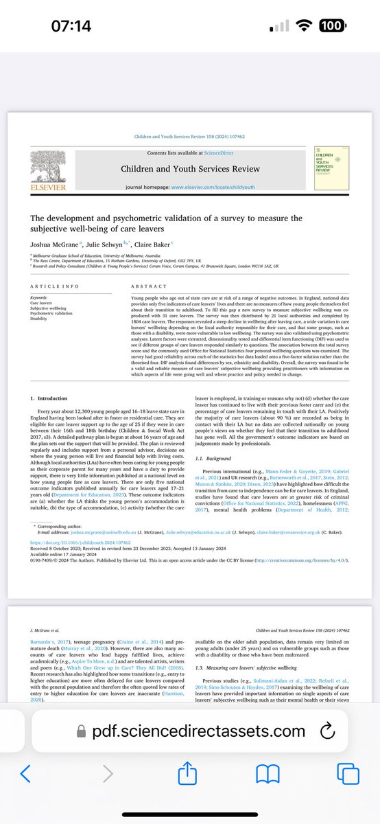 Therese N.Hopfenbeck (@tnhopfenbeck) on Twitter photo Important new study out on developing and validating survey on care leavers well-being with <a href="/DrJoshMcGrane/">Josh McGrane</a> <a href="/AERC_UniMelb/">Assessment and Evaluation Research Centre (AERC)</a> <a href="/EduMelb/">Faculty of Education</a> <a href="/KelloggOx/">Kellogg College, University of Oxford</a> & Julie Selwyn <a href="/ReesCentre/">Rees Centre</a> <a href="/OxfordDeptofEd/">Department of Education, University of Oxford</a> Claire Baker <a href="/CoramVoice/">Coram Voice</a> Important new study out on developing and validating survey on care leavers well-being with <a href="/DrJoshMcGrane/">Josh McGrane</a> <a href="/AERC_UniMelb/">Assessment and Evaluation Research Centre (AERC)</a> <a href="/EduMelb/">Faculty of Education</a> <a href="/KelloggOx/">Kellogg College, University of Oxford</a> & Julie Selwyn <a href="/ReesCentre/">Rees Centre</a> <a href="/OxfordDeptofEd/">Department of Education, University of Oxford</a> Claire Baker <a href="/CoramVoice/">Coram Voice</a>