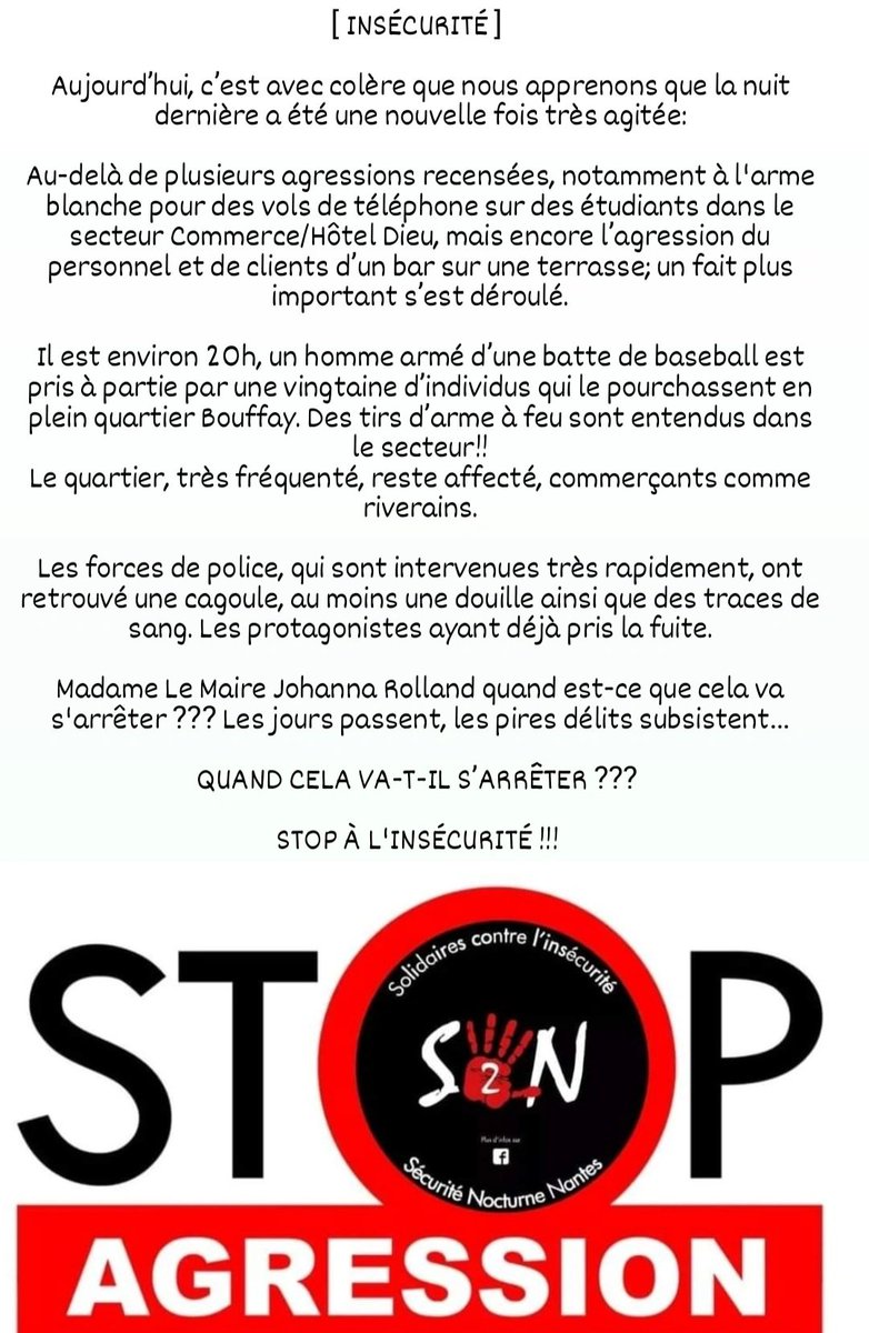 S2N_Nantes's tweet image. Cette triste information est-elle du Nantes #Bashing Madame la Maire de #Nantes @Johanna_Rolland ? Ou peut-on parler de faits réels?