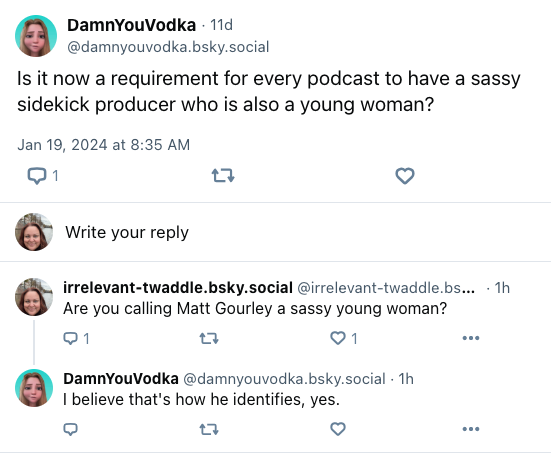 seasarawrite's tweet photo. If only @MattGourley knew how we talk about him elsewhere... https://t.co/7F9T2vRDKF
