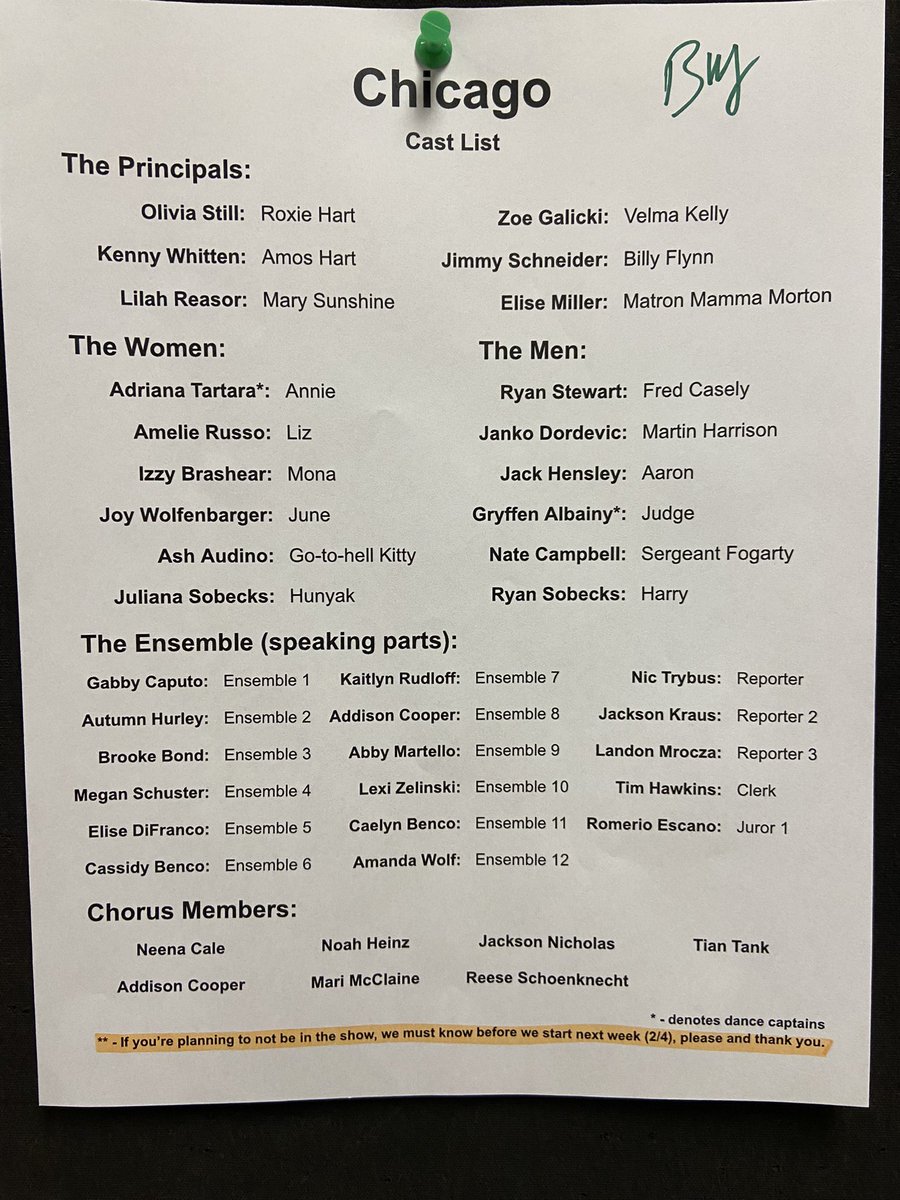 BBHHSDrama's tweet photo. Congrats to the cast of Chicago!! https://t.co/lY6R4cL7r7