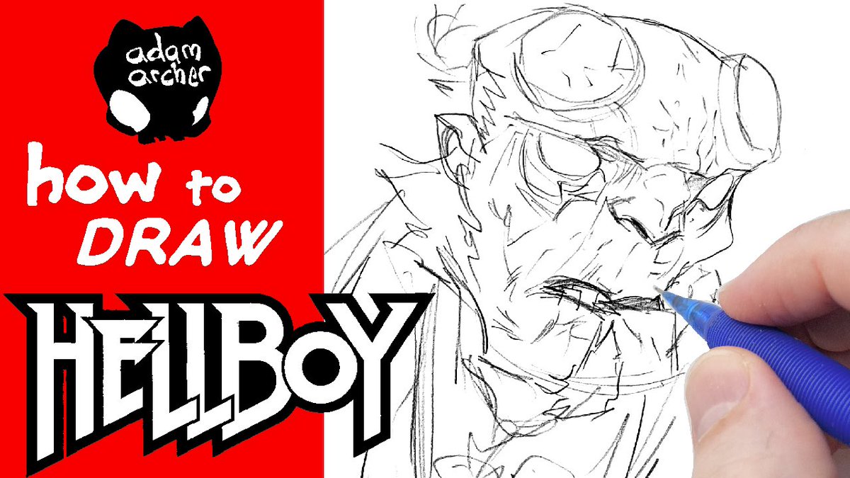 AdamArcherArt's tweet photo. someone, a few of you might've heard of 😈just posted a video drawing Hellboy on my channel. Will probably ink and offer for sale later.👍
The video on my channel...
https://t.co/XwukIvHvuC
#Hellboy #HellboyComics #MikeMignola #Mignola https://t.co/oyS55Oxs4U
