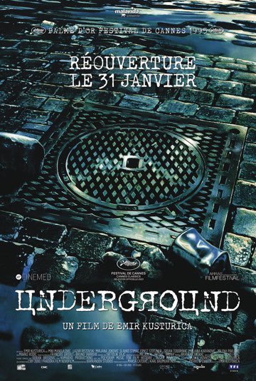 neoscopefr's tweet photo. À partir de ce mercredi on vous conseille de (re)découvrir Underground d’Emir Kusturica en version normale ou en version longue de 5h15 !

En 1941, des militants serbes se réfugient dans une cave. À la fin de la guerre, l'ami resté en haut leur fait croire qu’elle continue. https://t.co/F6csg95rsx