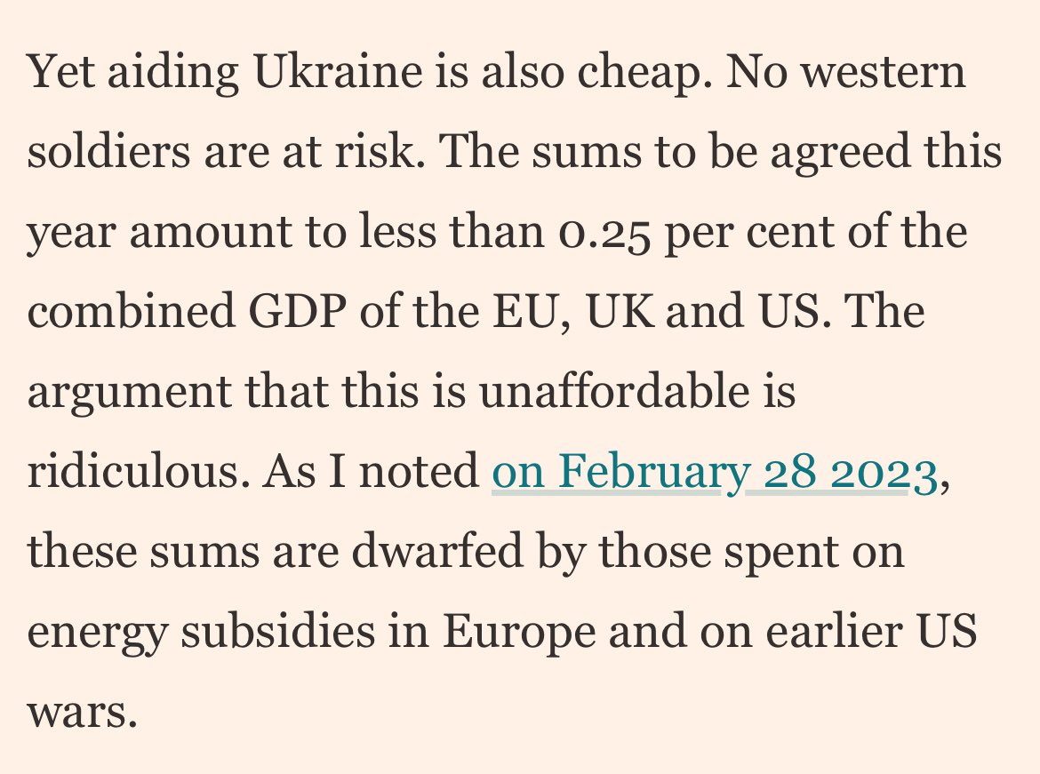 Kusti Salm (@kustisalm) on Twitter photo The whole debate on the UKR military assistance summarized in a paragraph by <a href="/martinwolf_/">Martin Wolf</a> The whole debate on the UKR military assistance summarized in a paragraph by <a href="/martinwolf_/">Martin Wolf</a>