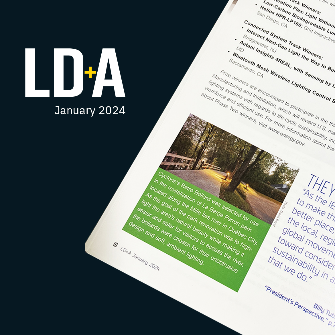 [ MEDIA MENTION ]
We were thrilled to see our project story about the revitalization of La Berge Perron park (Bois-des-Filions, Quebec) in the January issue of LD+A magazine. 

@The_IES
#outdoorlighting #parklighting #pathwaylighting #lightinginspiration #livablecities