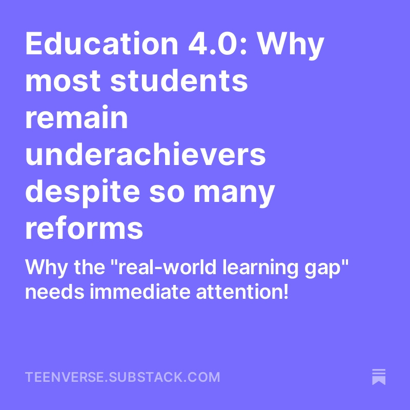 Saurabh_Learn's tweet image. teenverse.substack.com/p/education-40…

#education #schools #Revolution #creativity #parenting