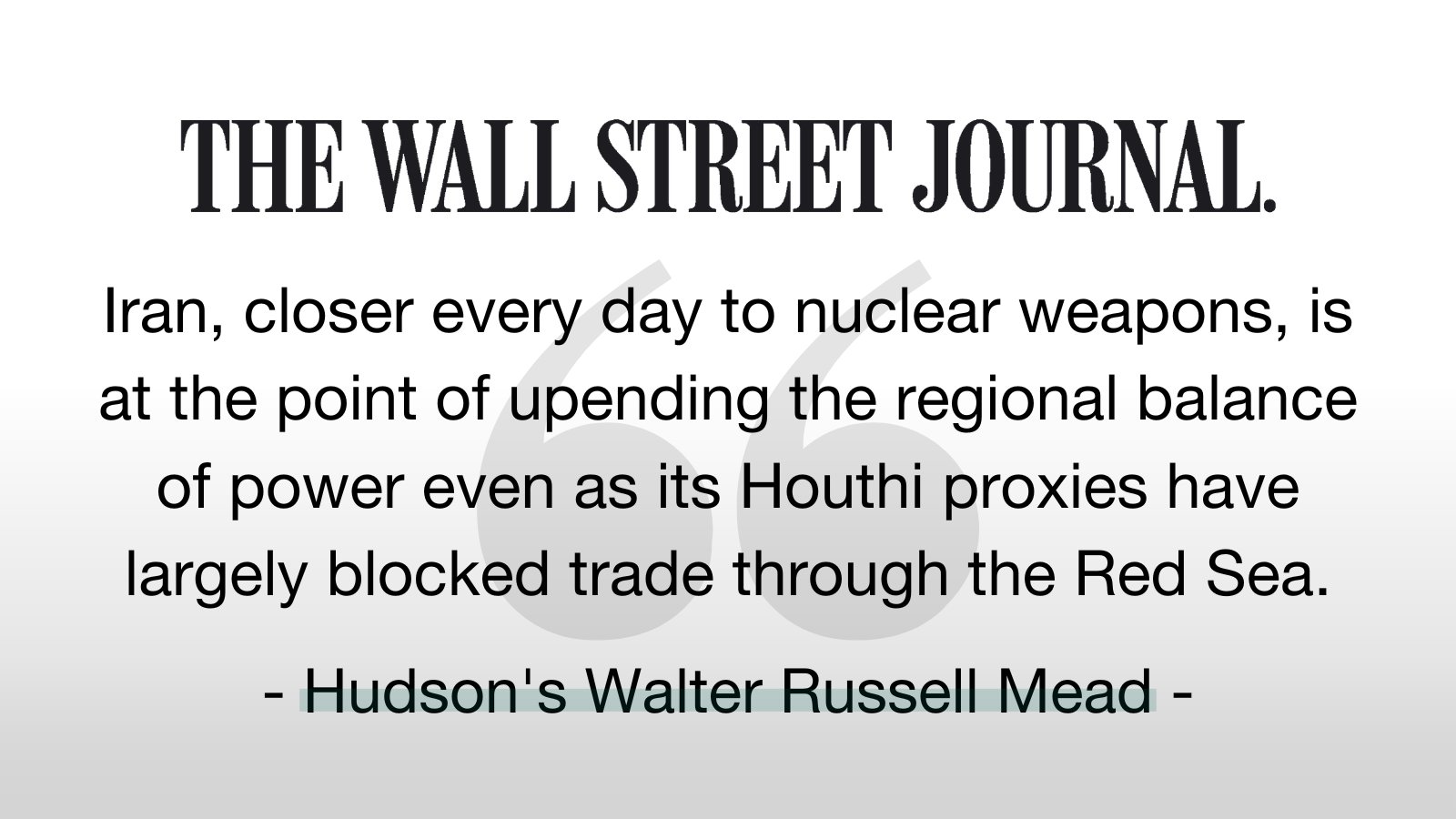 Hudson Institute on X: &ldquo;The Middle East is on fire because Team 