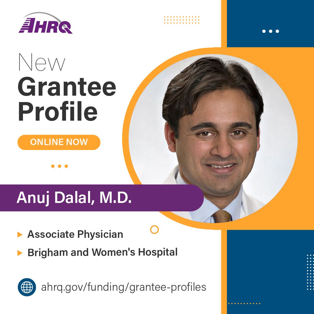 Check out #AHRQ's latest grantee profile to learn how @tweet_akdMD, associate professor of medicine at @harvardmed in Boston, Massachusetts, is helping to reduce adverse events during care transitions with #DigitalHealth interventions. ahrq.gov/funding/grante…