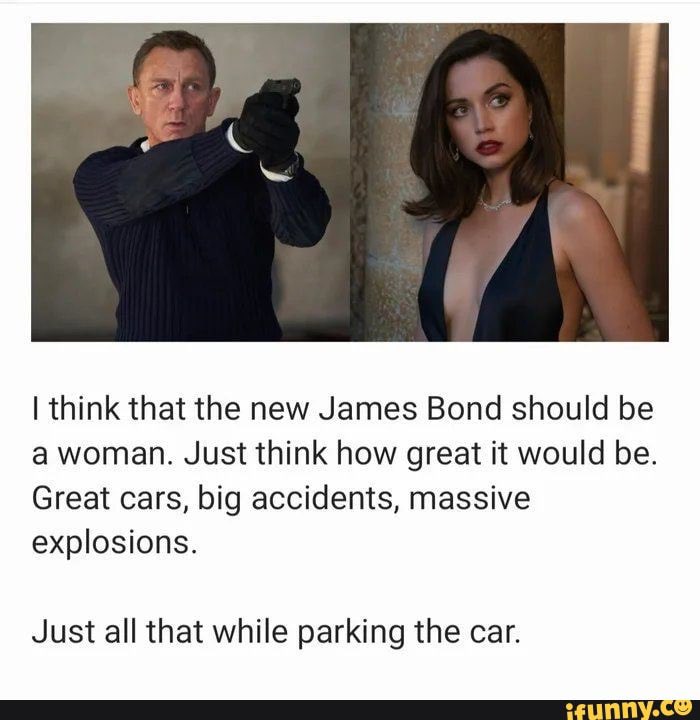 dickwarlock13's tweet photo. The new James Bond should be a woman 👀

Don’t cancel me 🫣 https://t.co/92kCyZorEF