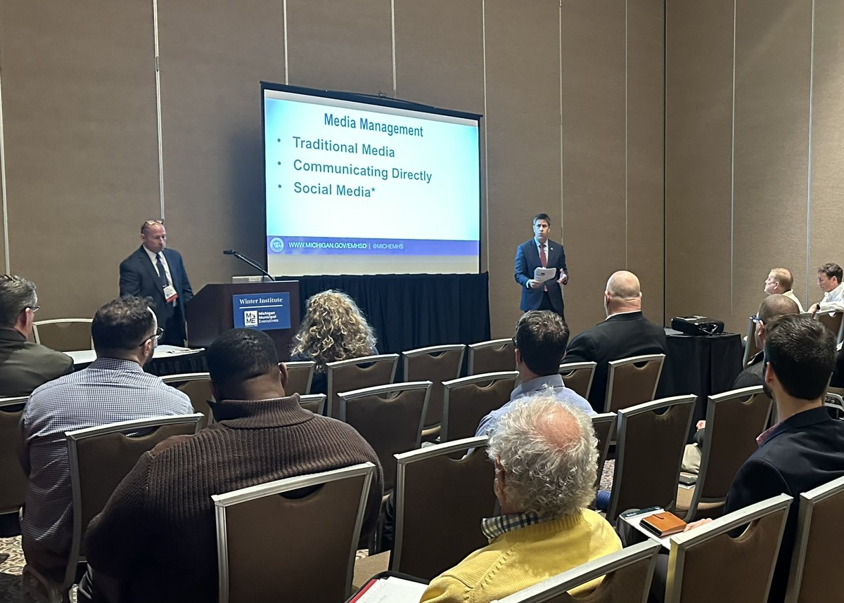 EMHSD in action today teaming up with the <a href="/MIMunicipalExec/">MME</a> and Portland City Manager <a href="/TuttGorman/">Tutt Gorman</a> working to educate and inform local leaders from across the state about the importance of having a plan and being prepared to protect our communities in the event of an emergency or