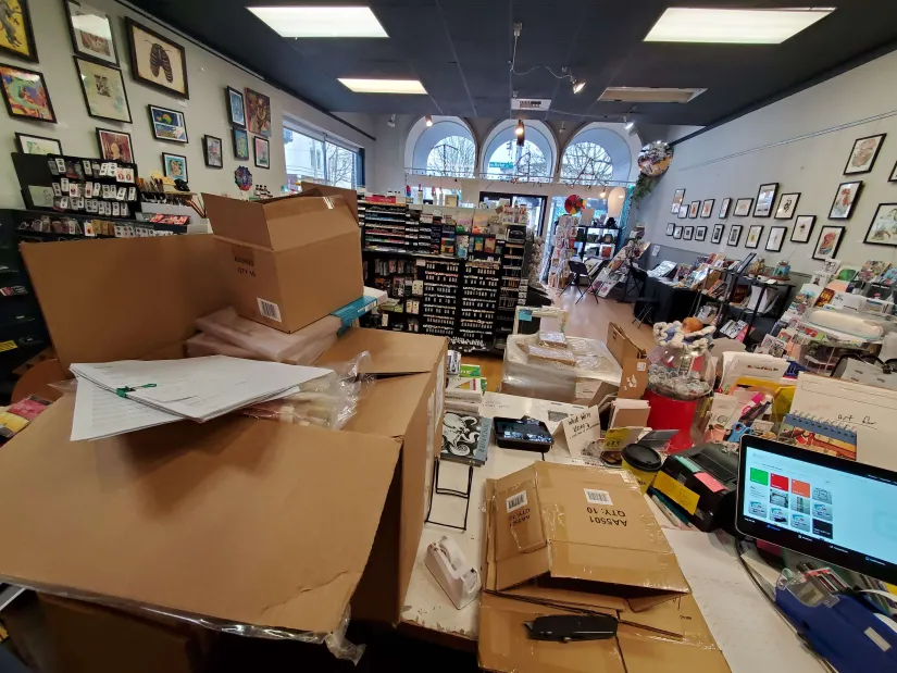 PushPullSeattle's tweet image. Current status: drowning in boxes, but a bunch of packages we've been waiting on for restocks have ARRIVED!!!