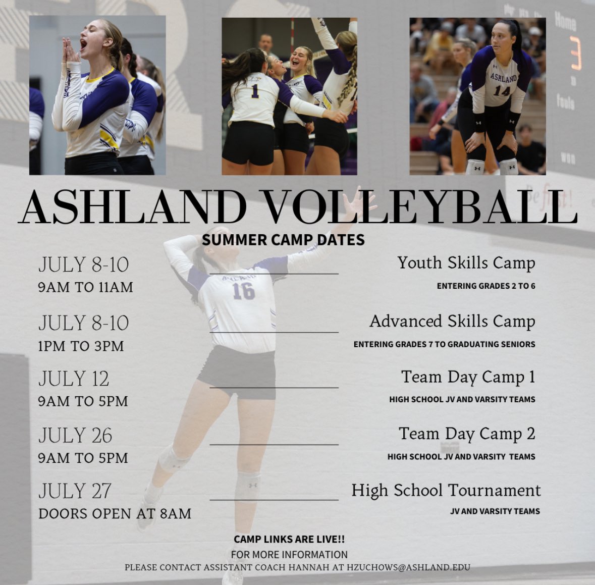 ❕ATTENTION EAGLE NATION❕

Summer camp links are live!!! 🥳 

Sign up today to be in the gym with us this summer!🦅🏐 

Link is in our bio or they can be found on our volleyball page under camps! —-&gt; goashlandeagles.com/camps