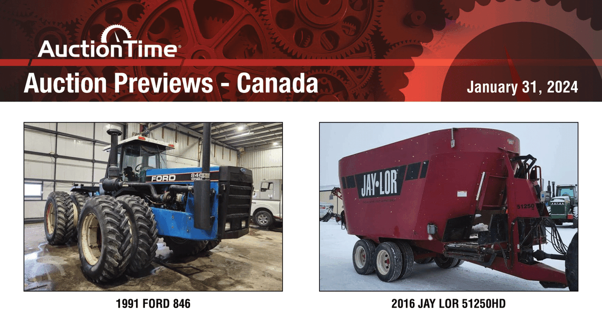 🚨🚨 AUCTION PREVIEWS IN CANADA 🚨🚨

1991 FORD 846 👉 ow.ly/Px7750Qw2bS

2016 JAY LOR 51250HD 👉 ow.ly/tOFq50Qw2bT

#AuctionPreviews #CanadaAuctions #Ford846 #JayLor51250HD #FarmMachinery #AgricultureEquipment #AuctionFinds #AuctionPreview #FarmAuction