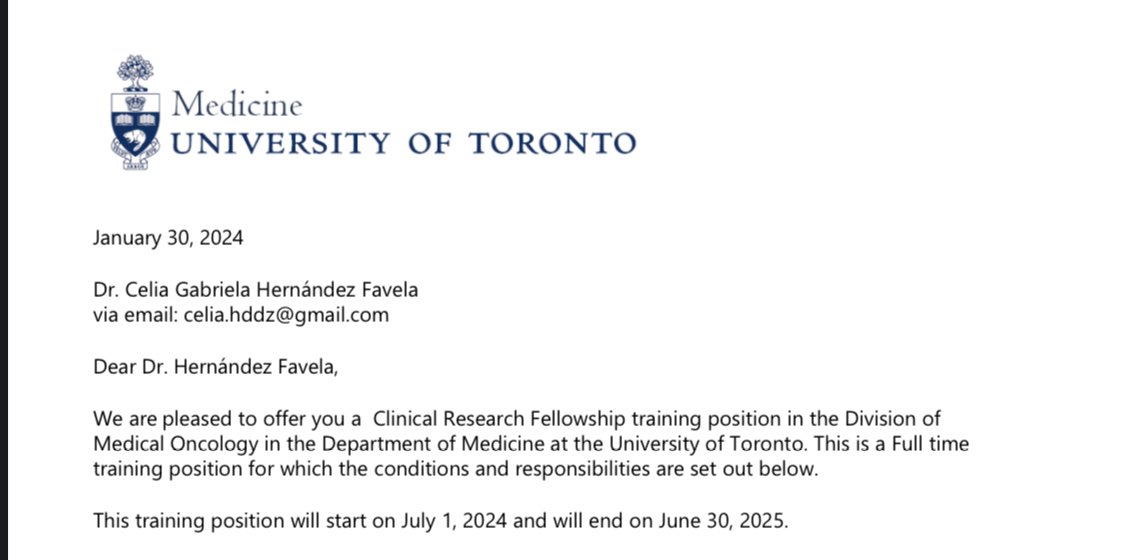 It's getting real!! So happy and excited, looking forward to June! Soon to be #gerionc 💕🫶🏻 A big thank you to Dr. Alibhai and  @UofT  for the  opportunity!!