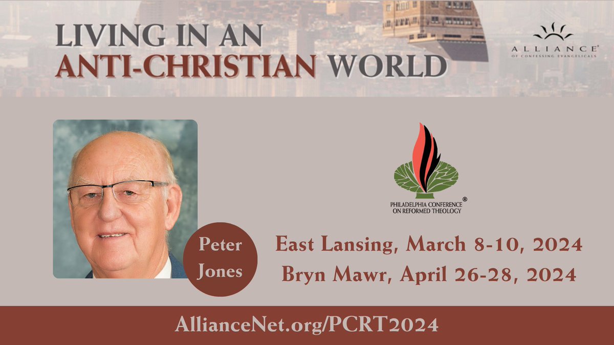 confessevangel's tweet photo. Peter Jones, author, pastor, and director of @truthXchange, will speak at this year's PCRT. Register now for early bird pricing!

https://t.co/GVlLFbs0ow

#peterjones #truthxchange #westminsterseminaryca #pcrt #livinginanantichristianworld https://t.co/hYgLqLIuQI