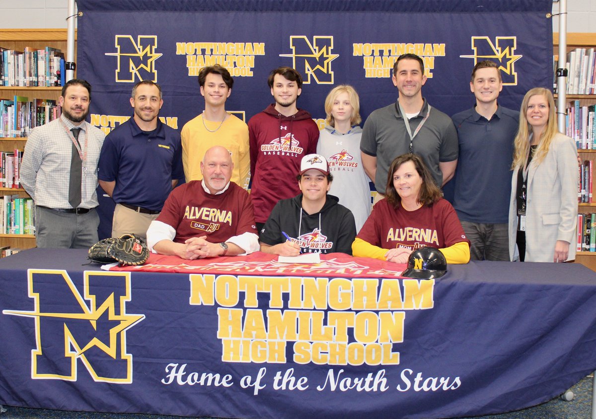 WeAreHTSD's tweet photo. 📣 TODAY in Hamilton!

Congratulations @HTSD_Nottingham Christopher Babkowski on his signing to play baseball for @AlverniaU ⭐️

Great job, Northstar!

#HTSD #HTSDpride
@ScottRRocco @HTSDSecondary @StarAthleticsAD @LauraGeltch @MrsDawnWhiteNHS @Dr_Persichetti https://t.co/msy3rKbm5c