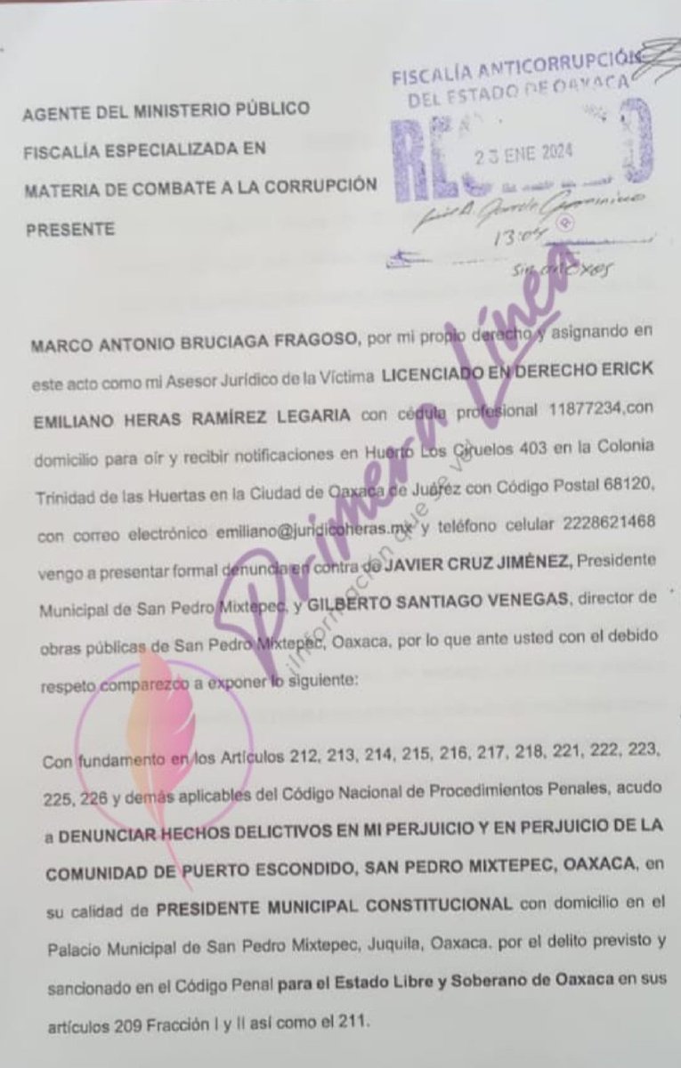 FSIMERMAN's tweet photo. El edil de Sn #PedroMixtepec, Javier Cruz Jiménez, de extracción @PartidoMorenaMx fue denunciado penalmente ante la Fiscalía Anticorrupción del Edo de #Oaxaca por actos de abuso de autoridad y extorsión en contra de un empresario de Puerto Escondido @salomonj @lopezobrador_ https://t.co/dIQ0MBkuG8