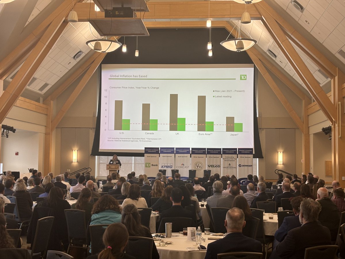 .<a href="/TDBank_US/">TD Bank</a> Senior Economist Leslie Preston provided valuable insights on global inflation, labor market participation, and more, in her presentation on the broader U.S. economic landscape at today's Vermont Economic Conference.