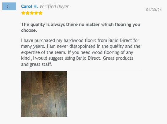 builddirect's tweet photo. FIVE STAR REVIEW: The flooring quality is always there. And we make sure of it. #quality #flooring #BuildDirect https://t.co/falnsQBYPU
