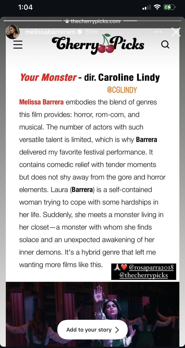 It's only January and I may have a contender for best moment of 2024 🥰🙌🏽 just Melissa Barrera giving me a shoutout 🤌🏽 ahhhhhh #YourMonster #Sundance2024 #FilmTwitter
