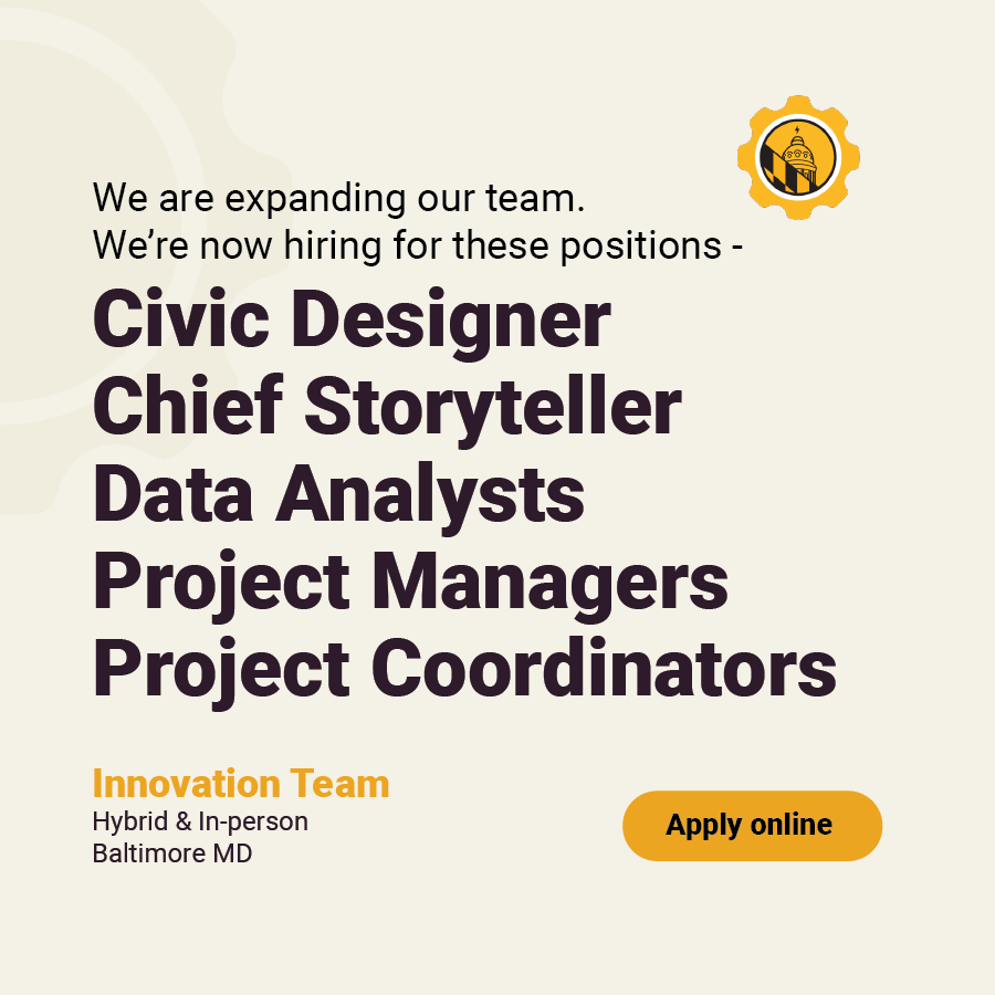The Baltimore Innovation Team is growing! We're looking to add creatives and deep thinkers to our team in a variety of positions. Apply today through Workday. Applications close Feb. 12- Feb. 20, depending on position.

baltimorecity.wd1.myworkdayjobs.com/en-US/External…