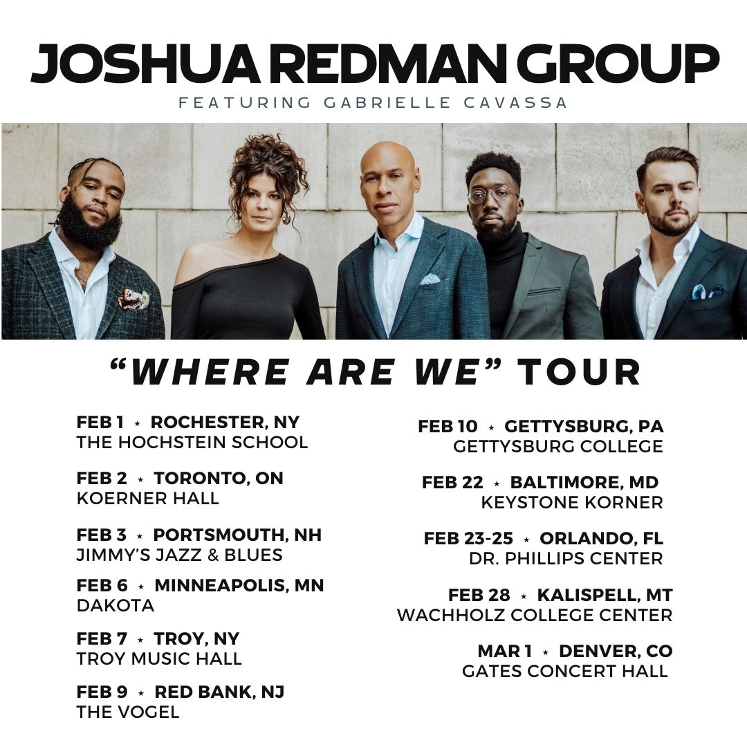 Joshua Redman's 2024 'where are we' tour kicks off again this Friday! See below for the first leg of tour dates. Link to grab tickets in bio!