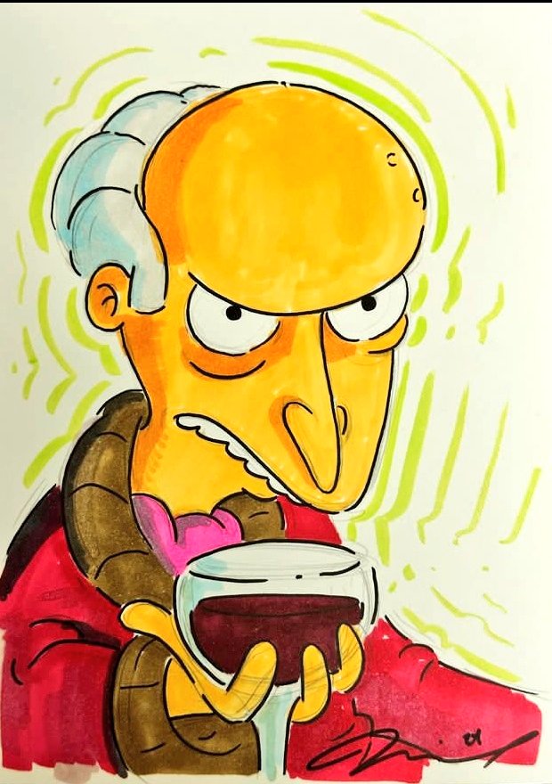 Excellent drawing of Mr. Burns by @iDrawhomer cheers! 🍷💛

#TheSimpsonsGoats #TheSimpsons #SimpsonsForever