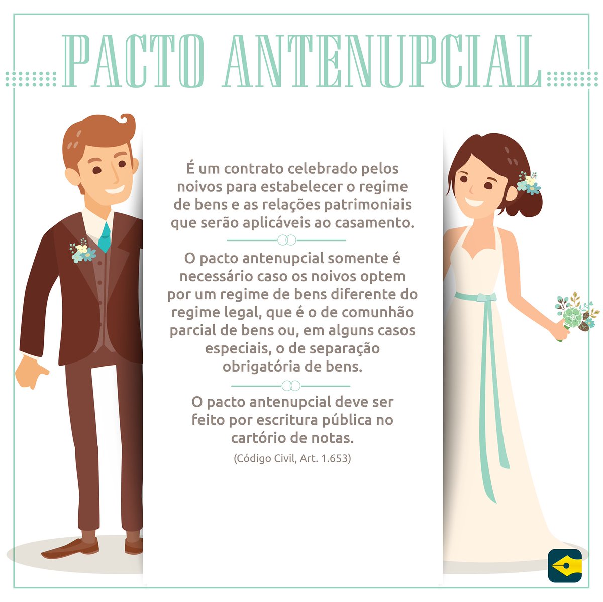 CNBSP_oficial's tweet photo. Você sabe o que é pacto antenupcial?

#CNBSP #PACTOANTENUPCIAL #CARTORIO #TABELIAO #NOTARIO #DIREITO https://t.co/AHrXTeDTXc