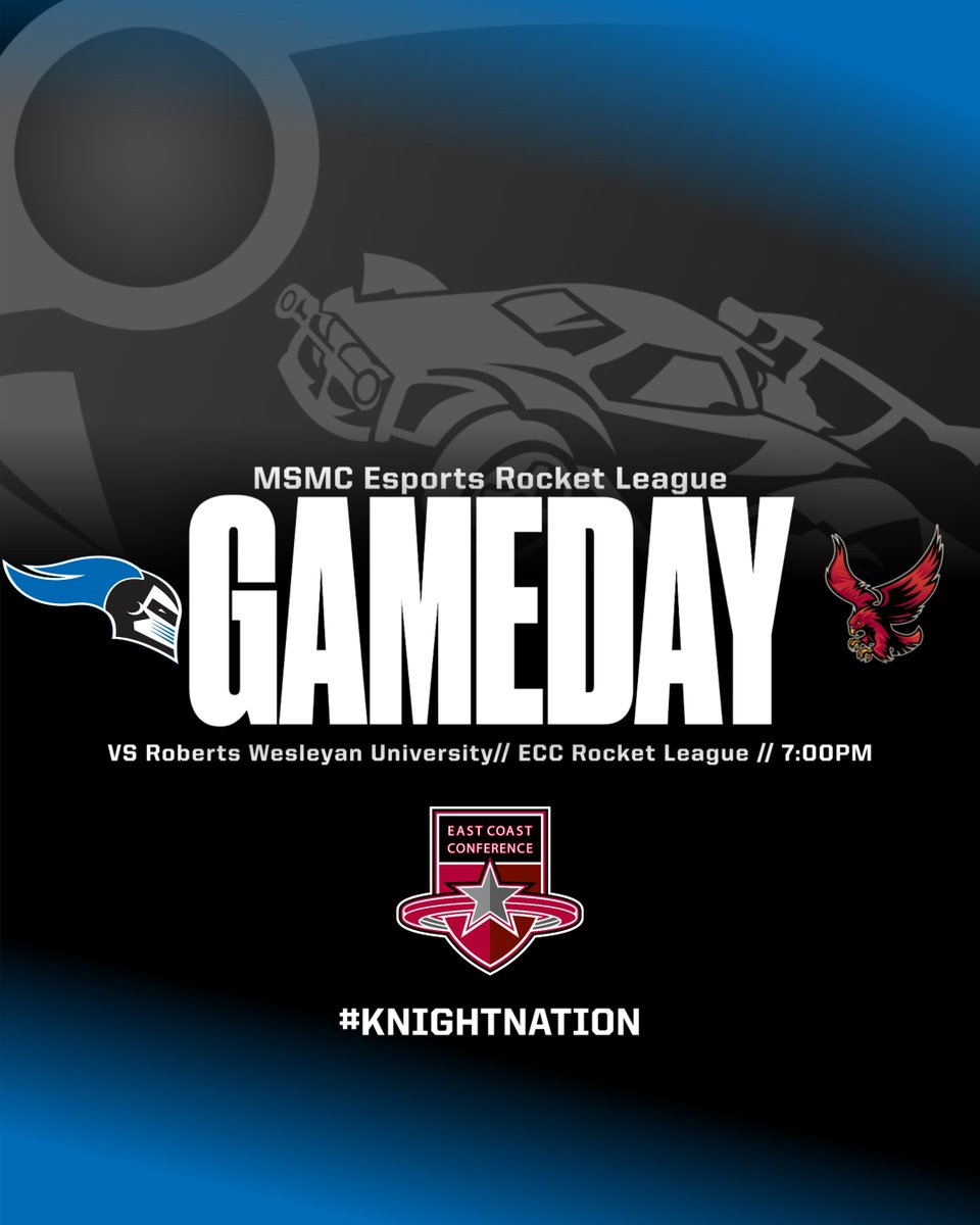 Our Rocket League team kicks off their semester tonight against Roberts Wesleyan University!

<a href="/MSMCKnights/">MSMC Knights</a> <a href="/ECCSports/">East Coast Conference</a> #KnightNation