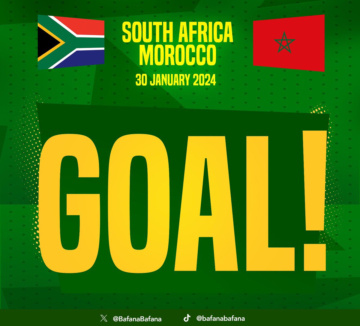 Goooaalll !!!! 

🇿🇦🔥
Evidence Makgopa opens scoring for Bafana Bafana 

#TotalEnergiesAFCON2023 
#AFCON2023 
#BafanaPride