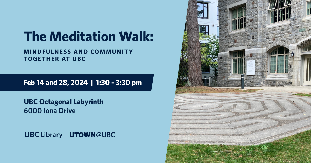 Join a guided meditation walk at UBC’s octagonal labyrinth, hosted by UBC Library and made possible by the UTown at UBC Community Grant. bit.ly/3FUUWaI #communityatUBC #neighbourhoodsmallgrants