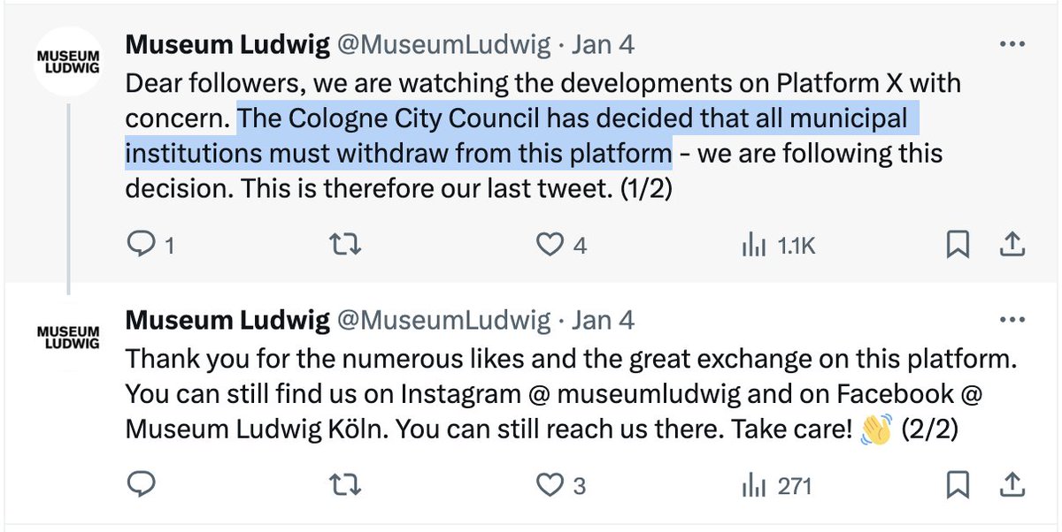 "The Cologne City Council has decided that all municipal institutions must withdraw from this platform"

Sounds pretty dumb to me. Does anyone know something on the background for this decision?