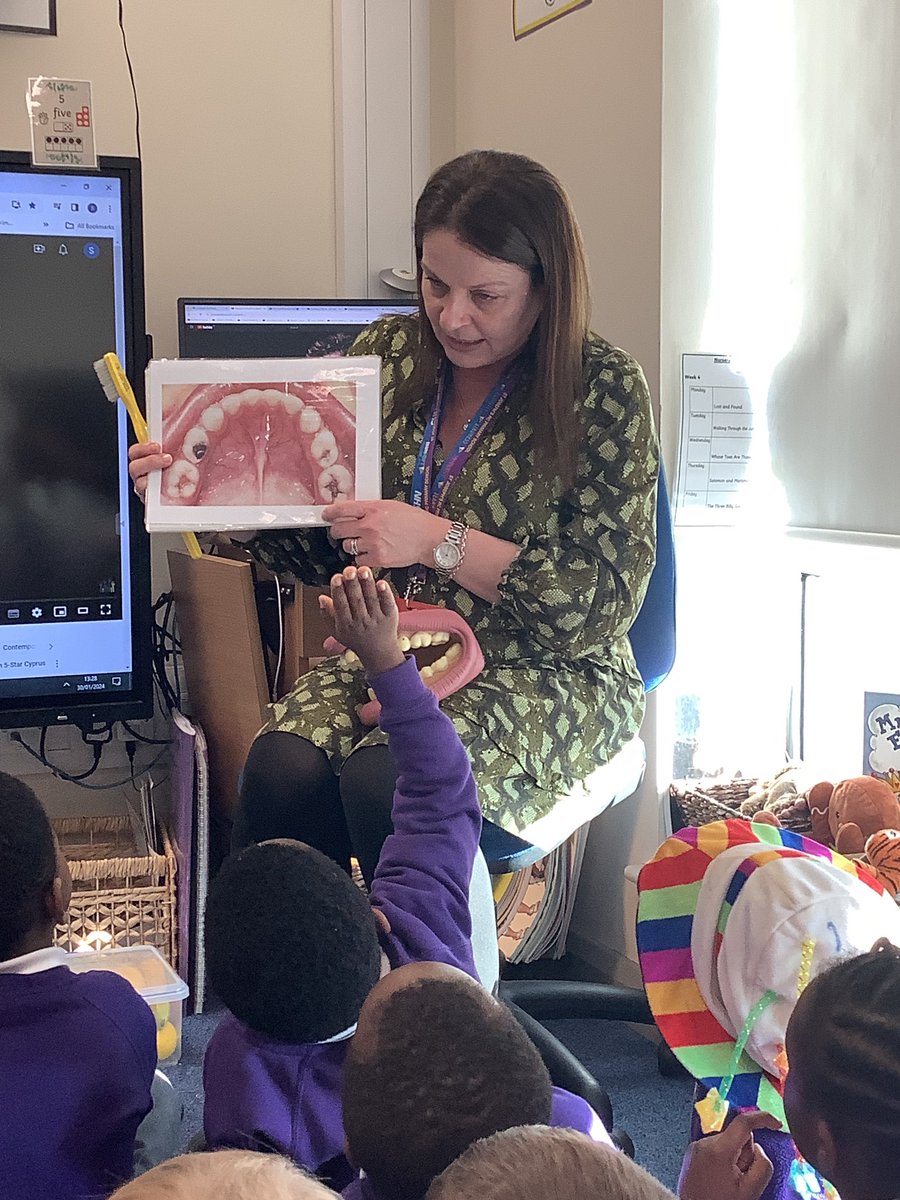 StJosephsSR46HY's tweet photo. Nursery enjoyed a visit today from our Brush Bus leader, Bridie, who reminded us how to look after our teeth. #sjrcnursery #brushbus https://t.co/TpfIt1UOMF