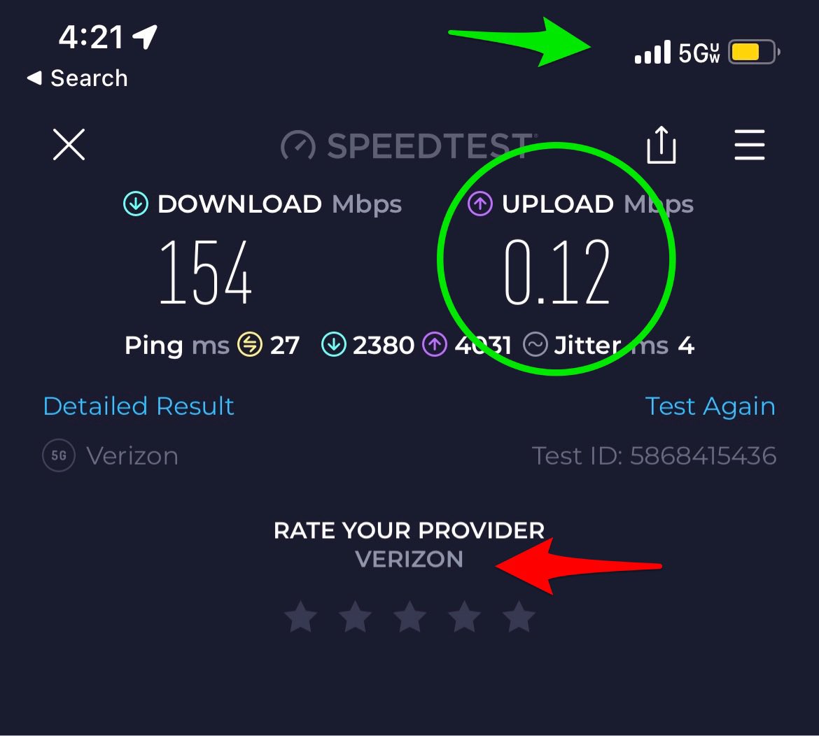 take2editor's tweet image. I'm a loyal @Verizon customer and I just want to let @VerizonSupport know that since this 5G upgrade, I have has WORSE data experience since the 4G LTE. When I see 5G on my phone it's often a useless experience. If loyal fans start to stray THIS IS WHY!!