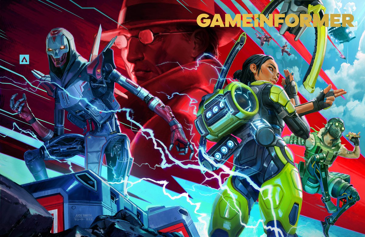 JudeSmithDesign's tweet photo. The cat is finally out of the bag! I had the privilege to do the latest @gameinformermagazine gold cover for Apex Legends. Very humbled for the opportunity, I had so much fun painting this one. 

https://t.co/dJY76bXXhG https://t.co/ShEmN7xEHI