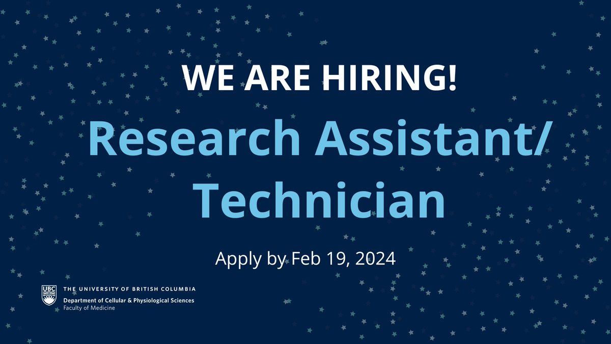 📢We are hiring! The Johnson Lab @UBCcps invites applications for a Research Assistant/Technician 4 position. Apply by Feb 19, 2024 ubc.wd10.myworkdayjobs.com/en-US/ubcstaff…