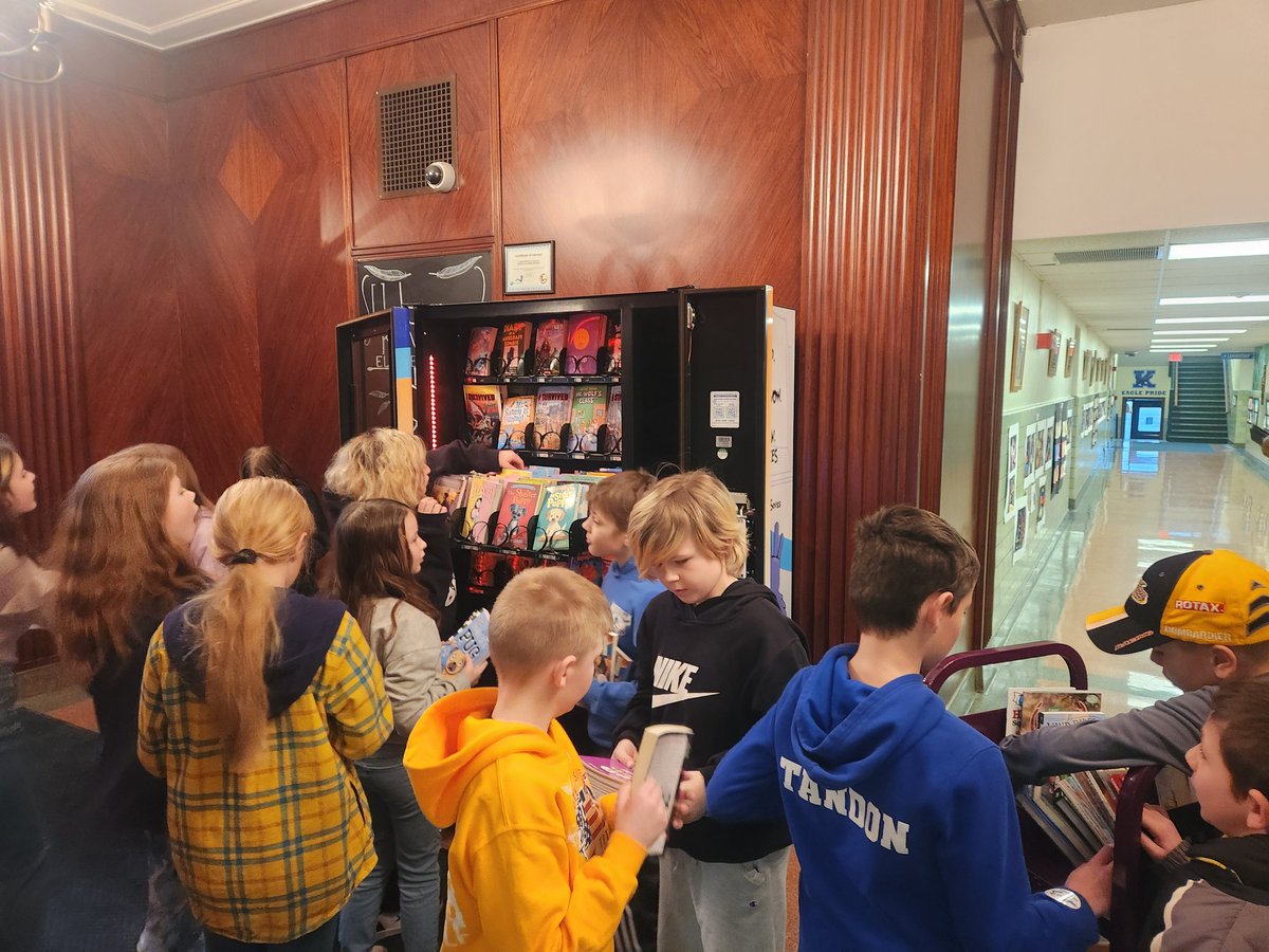 They were so excited to fill the vending machine with their books choices for yesterday's field trip.